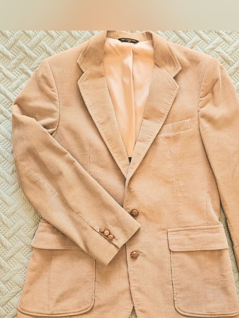 Haggar Men's Light Beige Corduroy Shirt Jacket